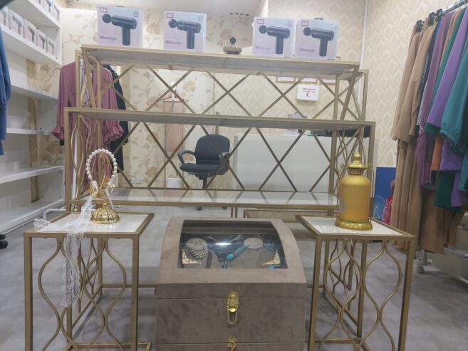 Beautiful golden color table for cloth shop and for restaurant