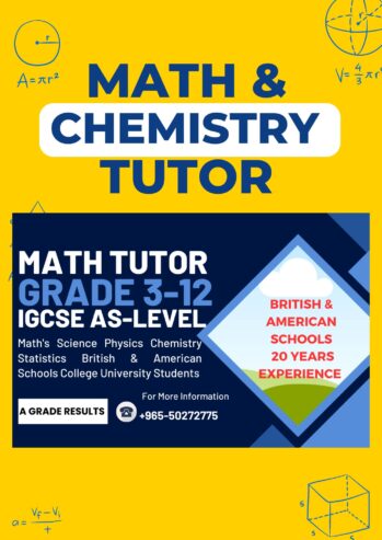 Math and Physics Tutor for American and British Schools College University in kuwait