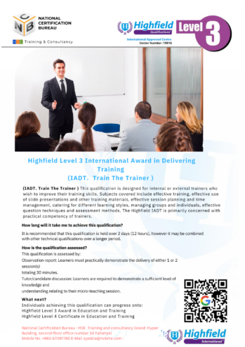 Enroll for Highfield train the trainer