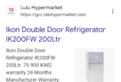 Ikon Double Door Refrigerator IK200FW 200Ltr