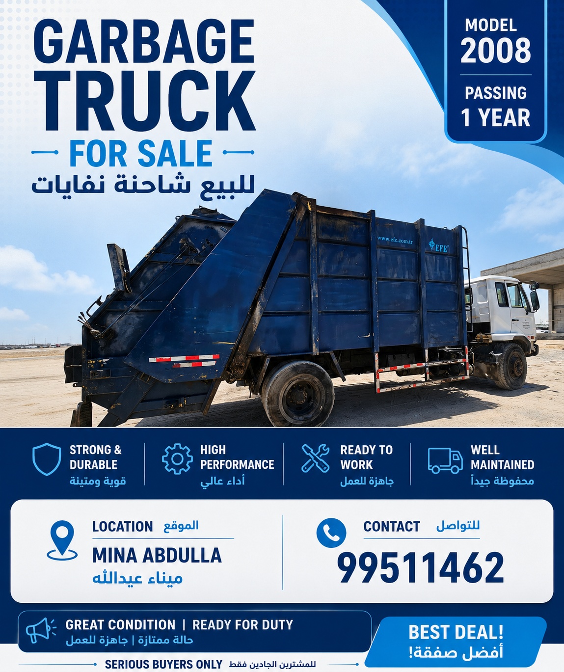 Garbage truck for sale